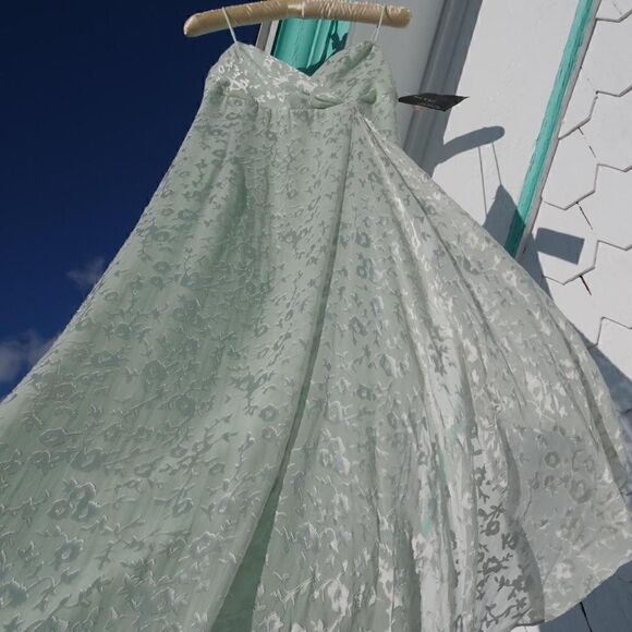 NWT dead/old stock burnout velvet minty mermaid maxi dress - Picture 7 of 13